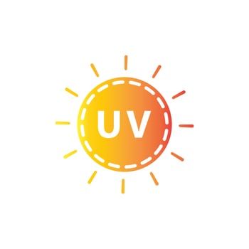 Vector uv protection icon solar ultravioleton uv logo on white background illustration premium design vector eps10