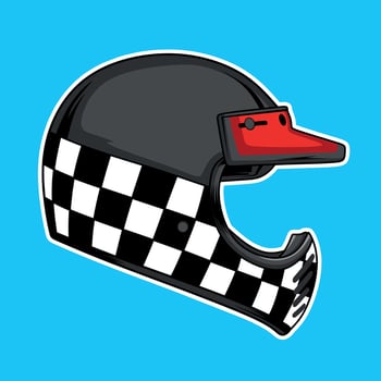 Motocross Vintage Helmet Vector Asset