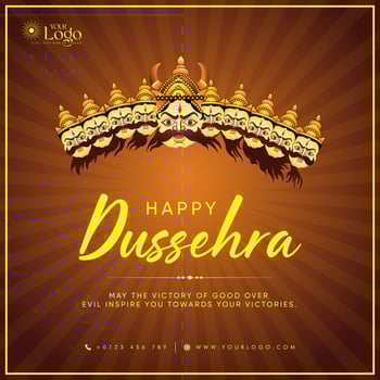 Illustration of happy Dussehra greeting Card vector design