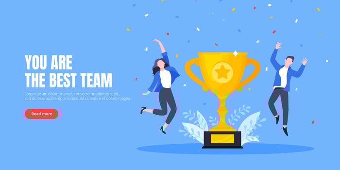 Employee recognition or proud workers of the month business concept. vector