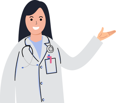 cartoon character of female doctor in uniform or health care consulting medical png