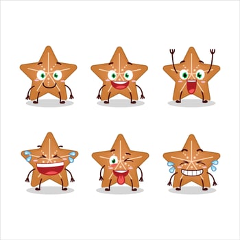 Cartoon character of stars cookie with smile expression vector