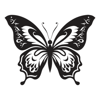 Beautiful Butterfly Silhouette - png