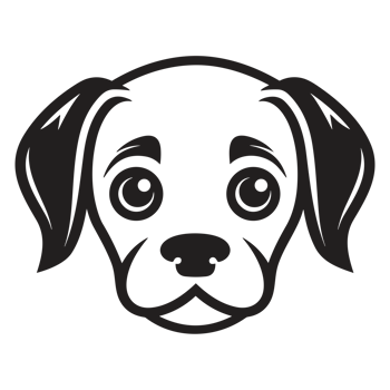 Beautiful Dog Face Silhouette - png