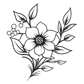 Beautiful Floral Silhouette - png