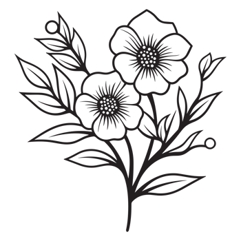 Beautiful Floral Silhouette - png