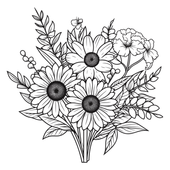 Beautiful Floral Silhouette - png