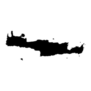 Crete region map, administrative region of Greece. Vector illustration.