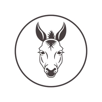 Donkey vector icon design. Farm symbol flat logo design.