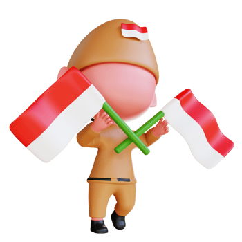 The Indonesian Independence 3D icon is an Indonesian state event as a symbol of freedom and happiness png