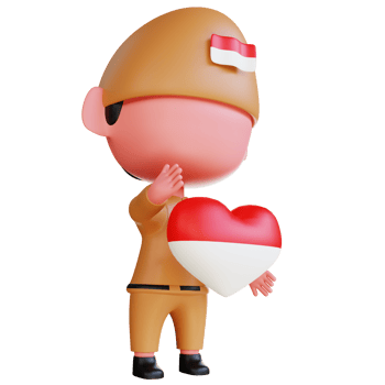 The Indonesian Independence 3D icon is an Indonesian state event as a symbol of freedom and happiness png