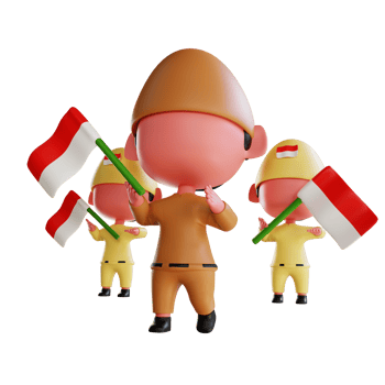 The Indonesian Independence 3D icon is an Indonesian state event as a symbol of freedom and happiness png