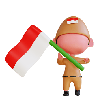 The Indonesian Independence 3D icon is an Indonesian state event as a symbol of freedom and happiness png