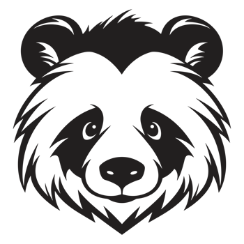 Beautiful Panda Silhouette - png