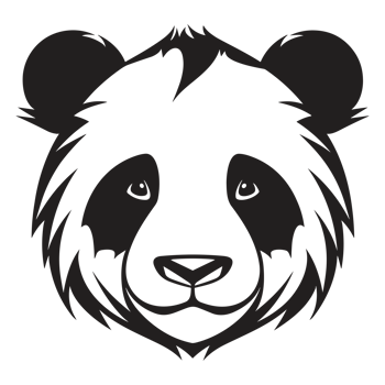 Beautiful Panda Silhouette - png