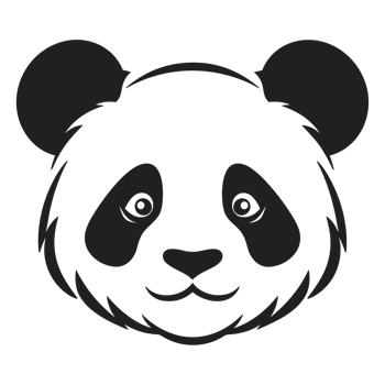 Beautiful Panda Silhouette - png