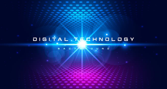 Digital technology speed internet network connection blue purple background, cyber information, abstract data connect communication, innovation metaverse futuristic tech, Ai big data, illustration 3d vector