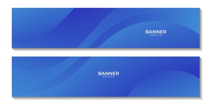 abstract banners with blue wave gradient background vector