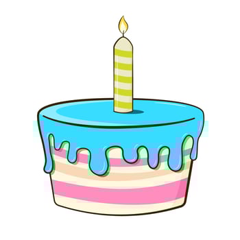 Birthday cake with candle vector