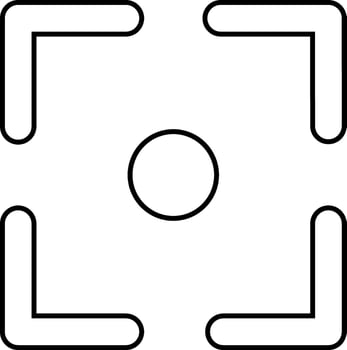 Camera focus line art icon for photography concept. vector
