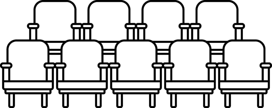 Sitting chair icon in cinema concept. vector