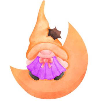 Draw Halloween Gnomes cartoon clipart illustration, watercolour, Witches, wizard. Cute gnome cartoon character. png
