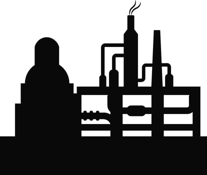 Flat illustration of Industrial processing plant. vector
