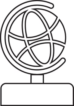 Black and white globe icon or symbol. vector