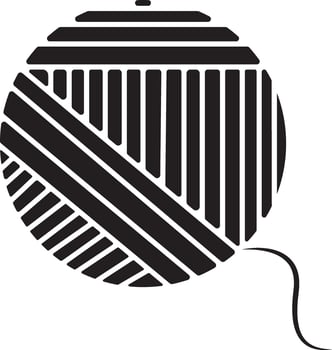 Illustration of ball of wool yarn in golden color. vector