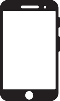 Illustration of a smartphone in Black and white color. Glyph icon or symbol. vector