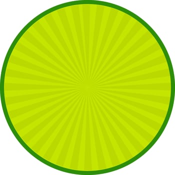 Green sticker, tag or label design with rays. vector