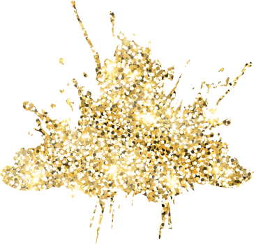 Abstract shiny gold glitter splash design element. Golden color dust texture stain for holiday decoration, flyer, poster, greeting card, background, wallpaper. Shiny paint stroke fashion illustration. png