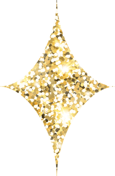 Star sparkle shiny gold glitter shape design element. Golden color dust texture form for holiday decoration, flyer, poster, greeting card, background, wallpaper. Shiny paint Birthday illustration. png