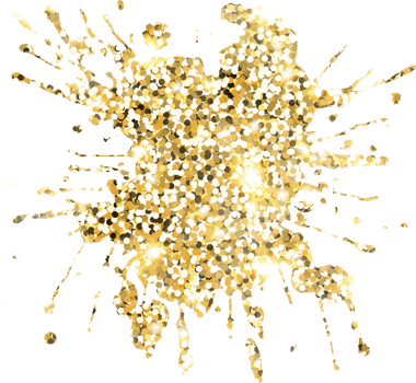 Abstract shiny gold glitter splash design element. Golden color dust texture stain for holiday decoration, flyer, poster, greeting card, background, wallpaper. Shiny paint stroke fashion illustration. png