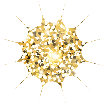 Star sparkle shiny gold glitter shape design element. Golden color dust texture form for holiday decoration, flyer, poster, greeting card, background, wallpaper. Shiny paint Birthday illustration. png