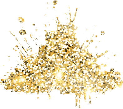 Abstract shiny gold glitter splash design element. Golden color dust texture stain for holiday decoration, flyer, poster, greeting card, background, wallpaper. Shiny paint stroke fashion illustration. png