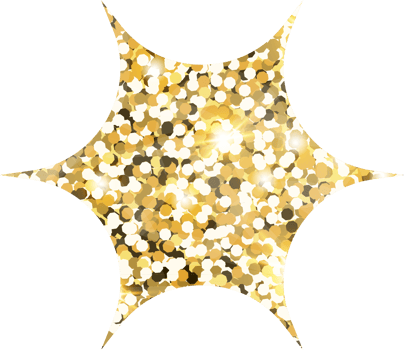 Star sparkle shiny gold glitter shape design element. Golden color dust texture form for holiday decoration, flyer, poster, greeting card, background, wallpaper. Shiny paint Birthday illustration. png
