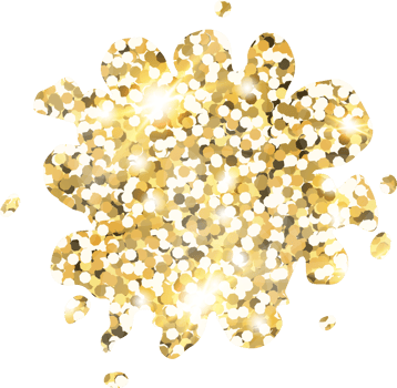 Abstract shiny gold glitter stain design element. Golden color dust texture spot for holiday decoration, flyer, poster, greeting card, background, wallpaper. Shiny paint stroke fashion illustration. png
