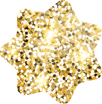 Star sparkle shiny gold glitter shape design element. Golden color dust texture form for holiday decoration, flyer, poster, greeting card, background, wallpaper. Shiny paint Birthday illustration. png