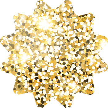 Star sparkle shiny gold glitter shape design element. Golden color dust texture form for holiday decoration, flyer, poster, greeting card, background, wallpaper. Shiny paint Birthday illustration. png