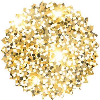 Star sparkle shiny gold glitter shape design element. Golden color dust texture form for holiday decoration, flyer, poster, greeting card, background, wallpaper. Shiny paint Birthday illustration. png