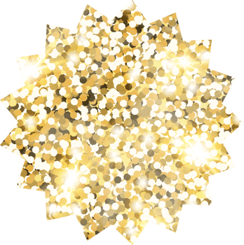 Star sparkle shiny gold glitter shape design element. Golden color dust texture form for holiday decoration, flyer, poster, greeting card, background, wallpaper. Shiny paint Birthday illustration. png
