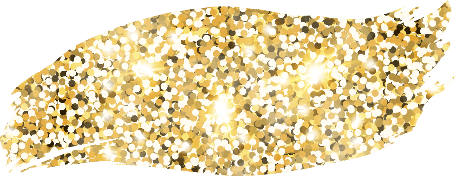 Abstract shiny gold glitter stroke design element. Golden color dust texture stain for holiday decoration, flyer, poster, greeting card, background, wallpaper. Shiny paint stroke fashion illustration. png