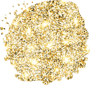 Abstract shiny gold glitter stain design element. Golden color dust texture spot for holiday decoration, flyer, poster, greeting card, background, wallpaper. Shiny paint stroke fashion illustration. png