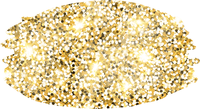 Abstract shiny gold glitter stain design element. Golden color dust texture spot for holiday decoration, flyer, poster, greeting card, background, wallpaper. Shiny paint stroke fashion illustration. png