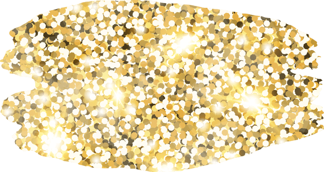 Abstract shiny gold glitter stain design element. Golden color dust texture spot for holiday decoration, flyer, poster, greeting card, background, wallpaper. Shiny paint stroke fashion illustration. png