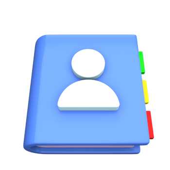 Contact Book 3D Icon illustration png