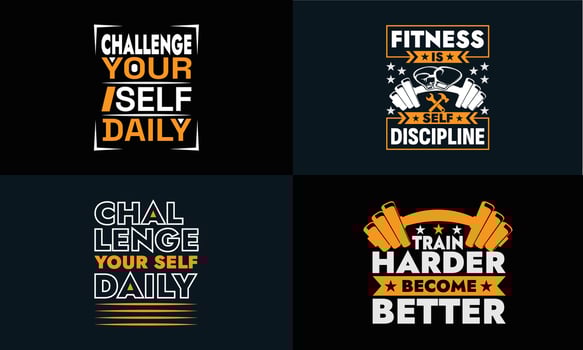 best typography t shirt design for gym, fitness inspiration and motivation vector