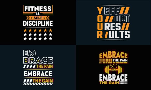 best typography t shirt design for gym, fitness inspiration and motivation vector