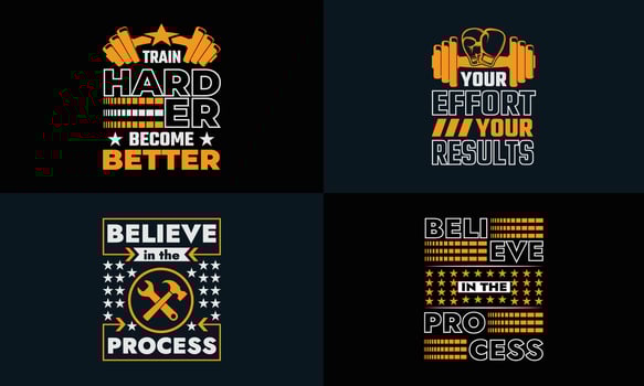 best typography t shirt design for gym, fitness inspiration and motivation vector